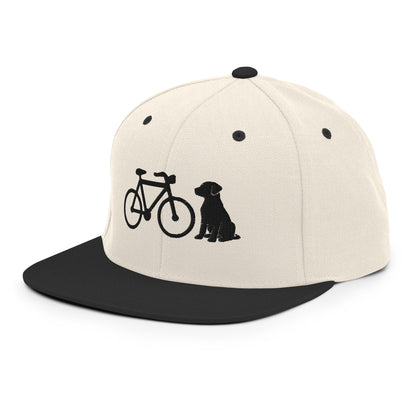 Bike and Dog 3D Puff Embroidered Snapback Hat
