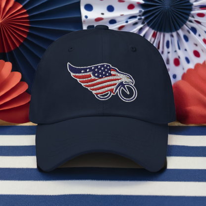 American Flag Eagle Bike Embroidered Hat