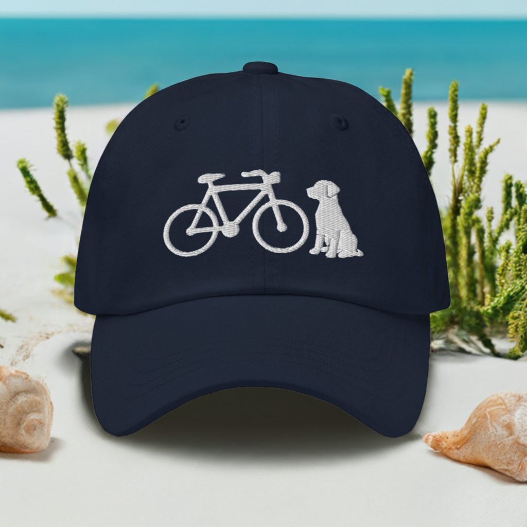 Bike and Dog Embroidered Hat