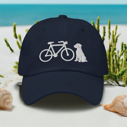 Bike and Dog Embroidered Hat