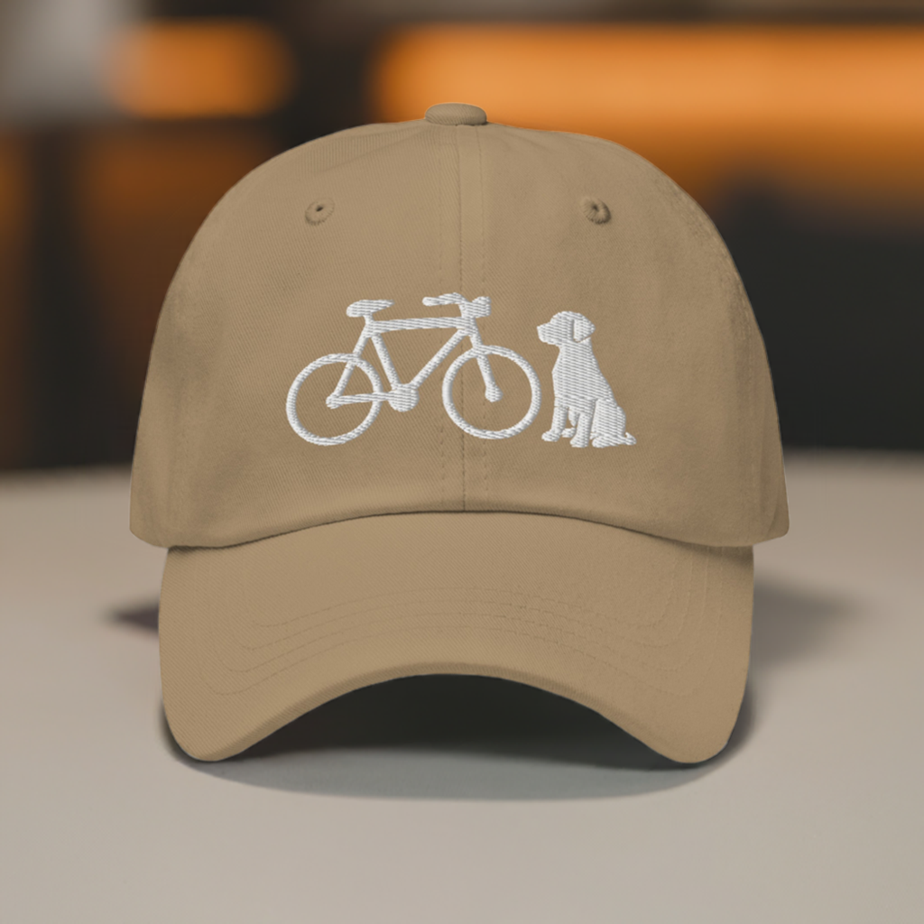 Bike and Dog Embroidered Hat