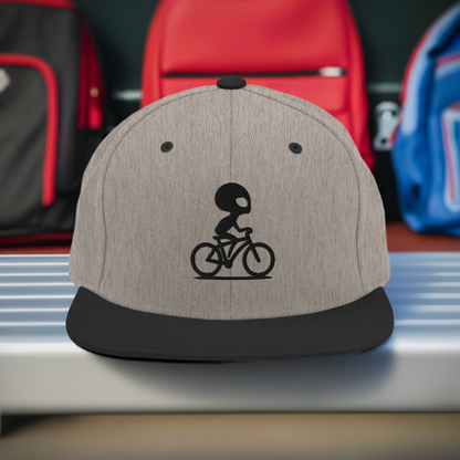 Alien Bike 3D Puff Embroidered Snapback Hat