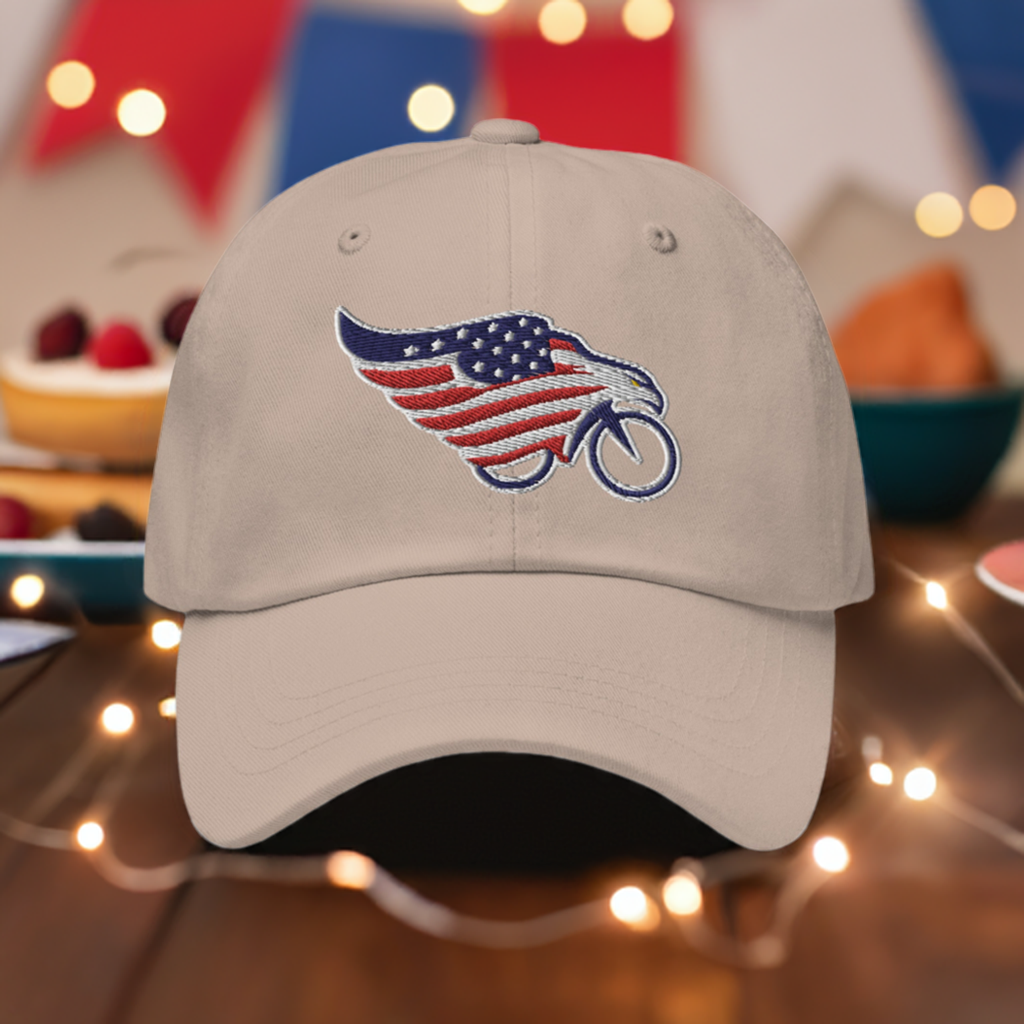 American Flag Eagle Bike Embroidered Hat