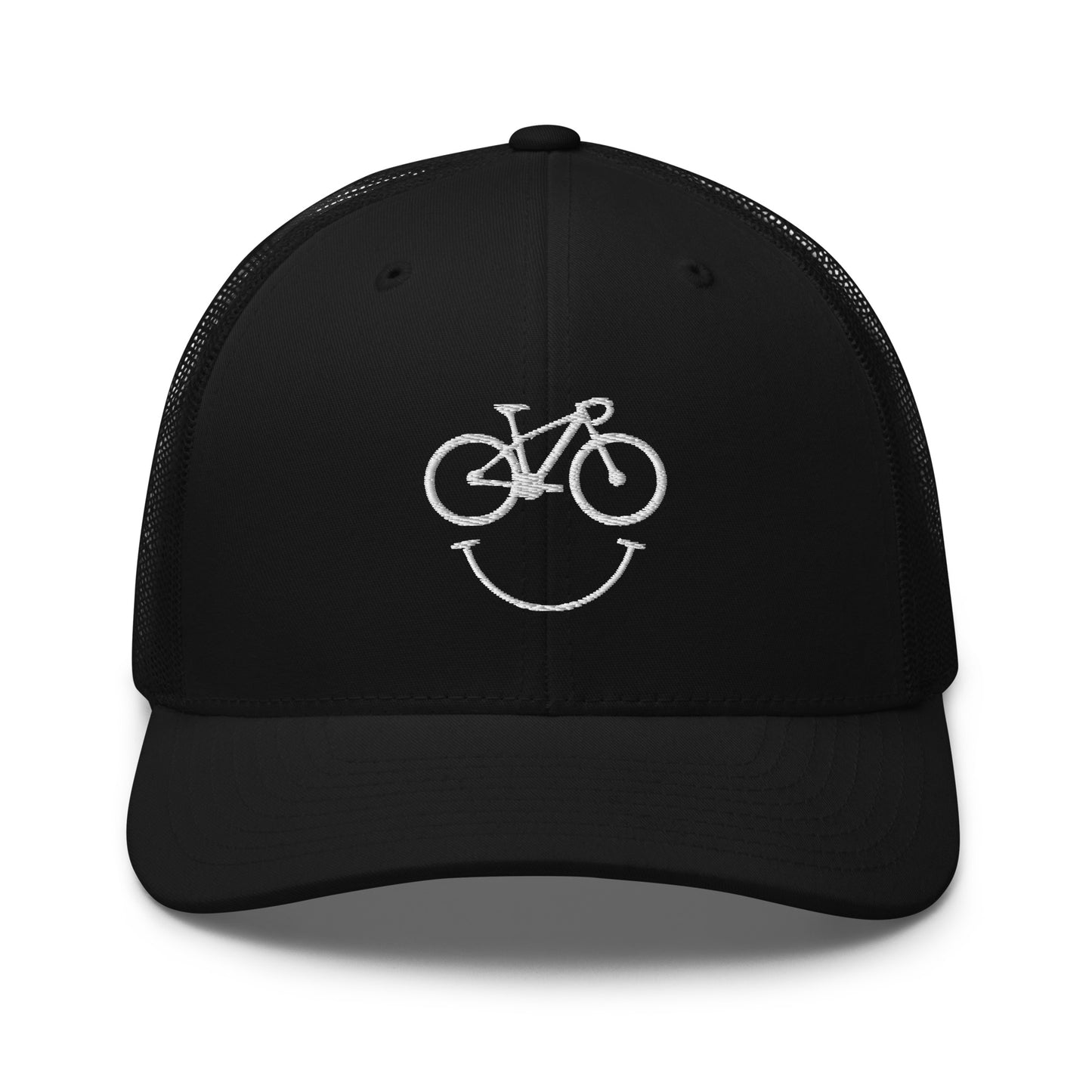 Happy Race Bike Embroidered Trucker Hat