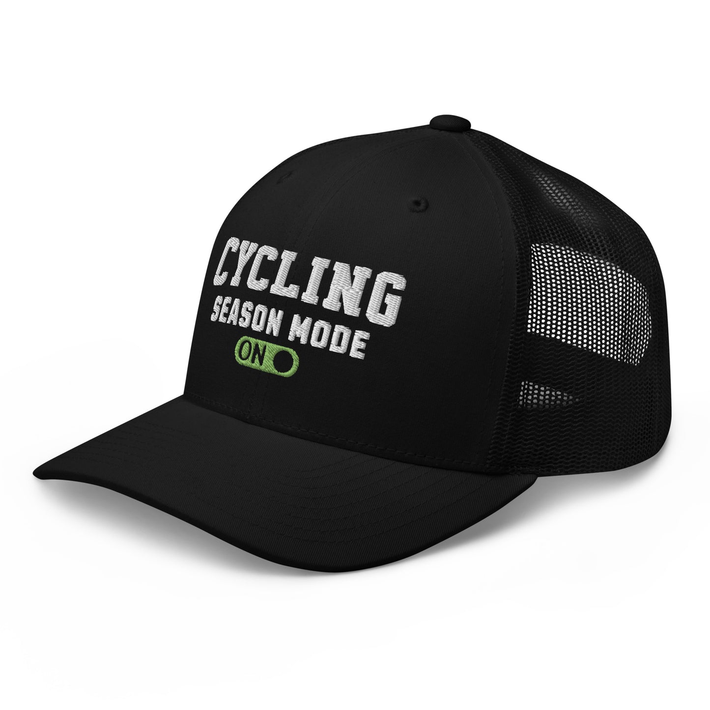 Cycling Season Mode ON Embroidered Trucker Hat