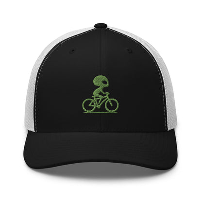 Alien and Bike Embroidered Trucker Hat