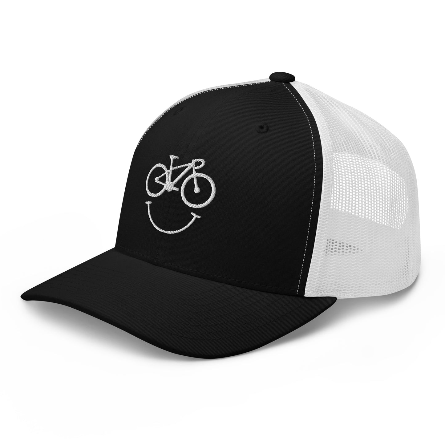 Happy Race Bike Embroidered Trucker Hat