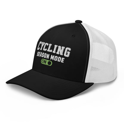 Cycling Season Mode ON Embroidered Trucker Hat