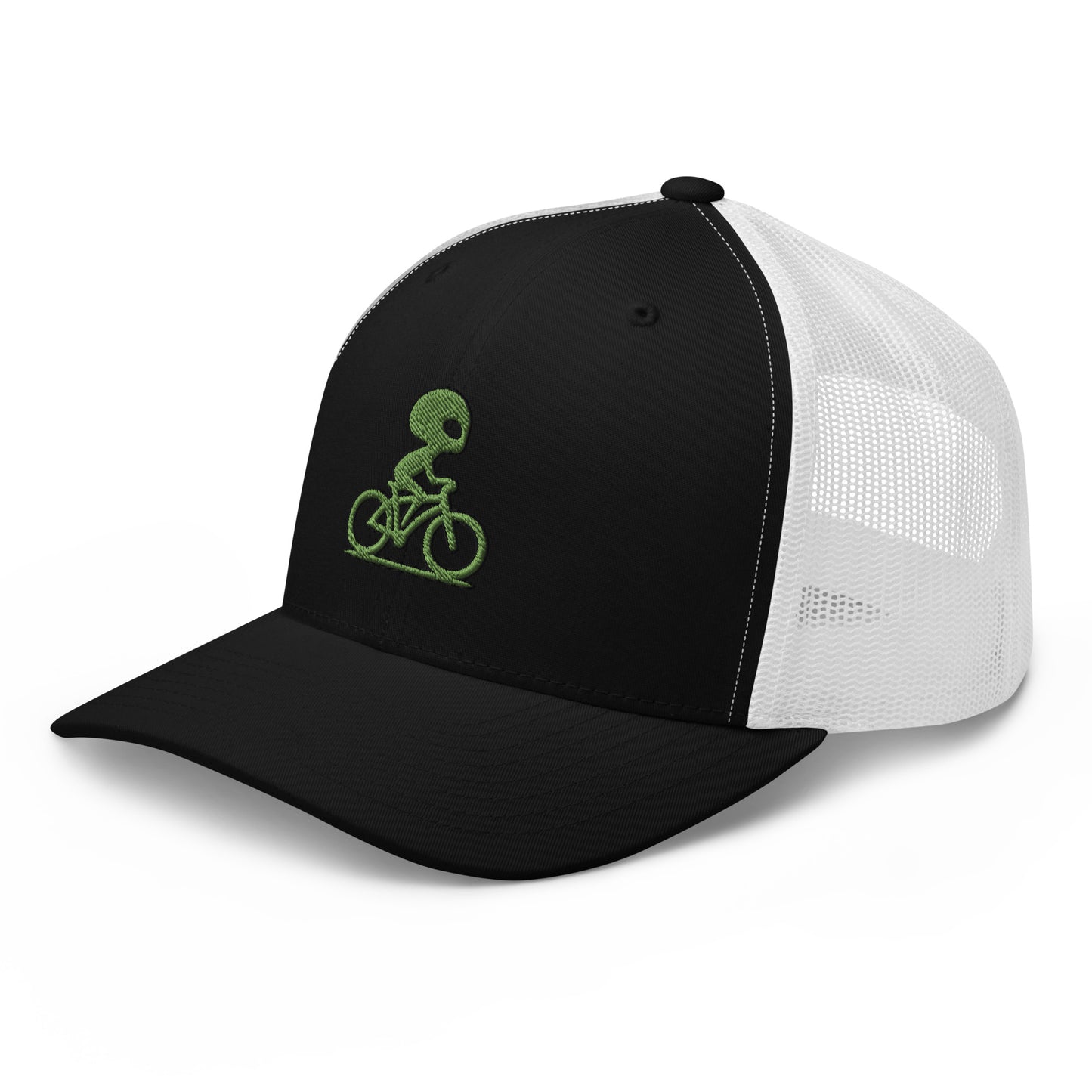 Alien and Bike Embroidered Trucker Hat