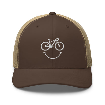 Happy Race Bike Embroidered Trucker Hat