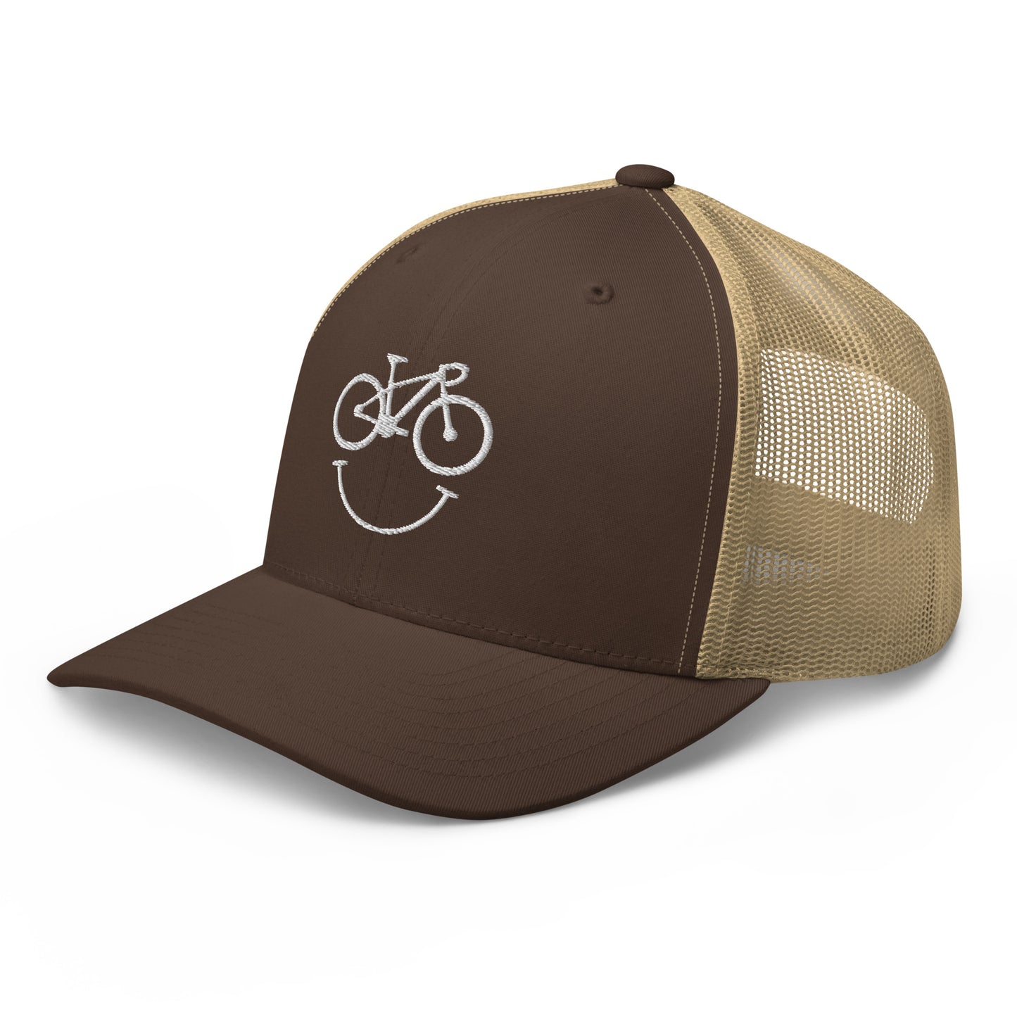 Happy Race Bike Embroidered Trucker Hat