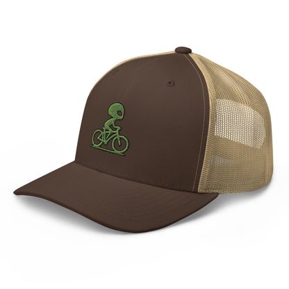 Alien and Bike Embroidered Trucker Hat