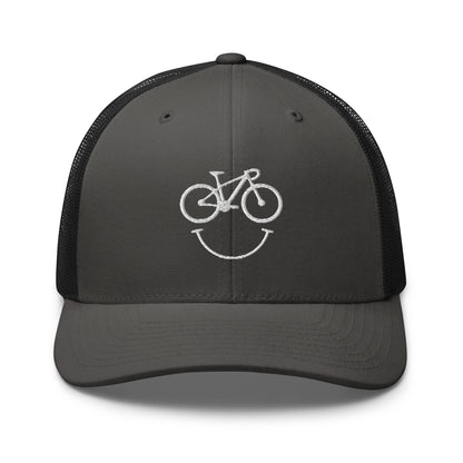 Happy Race Bike Embroidered Trucker Hat