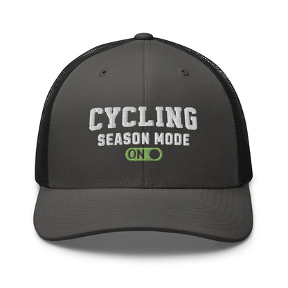 Cycling Season Mode ON Embroidered Trucker Hat