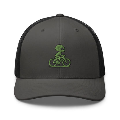 Alien and Bike Embroidered Trucker Hat