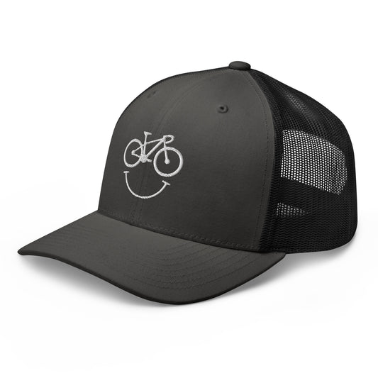 Happy Race Bike Embroidered Trucker Hat