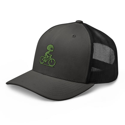 Alien and Bike Embroidered Trucker Hat