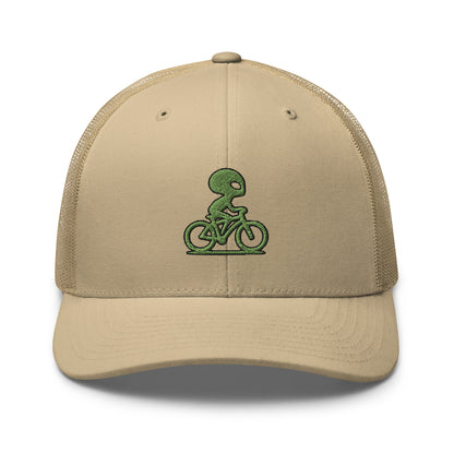 Alien and Bike Embroidered Trucker Hat