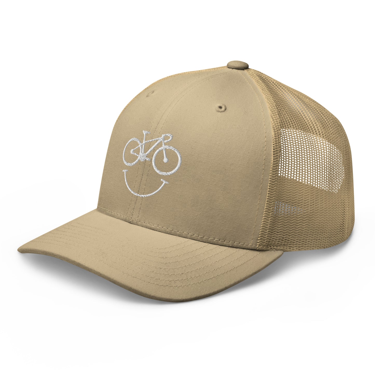 Happy Race Bike Embroidered Trucker Hat