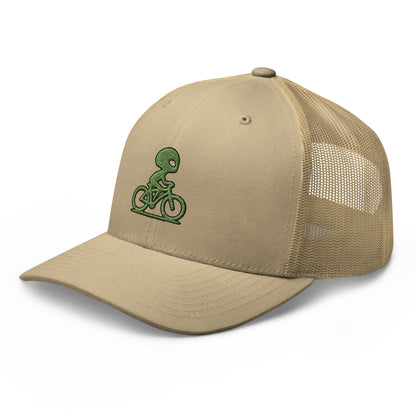 Alien and Bike Embroidered Trucker Hat