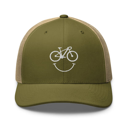 Happy Race Bike Embroidered Trucker Hat