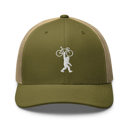 Bigfoot and Bike Embroidered Trucker Hat