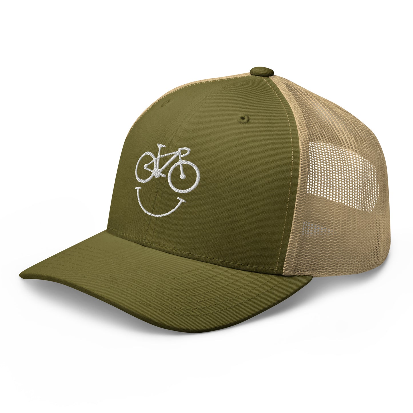 Happy Race Bike Embroidered Trucker Hat