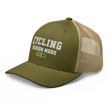 Cycling Season Mode ON Embroidered Trucker Hat