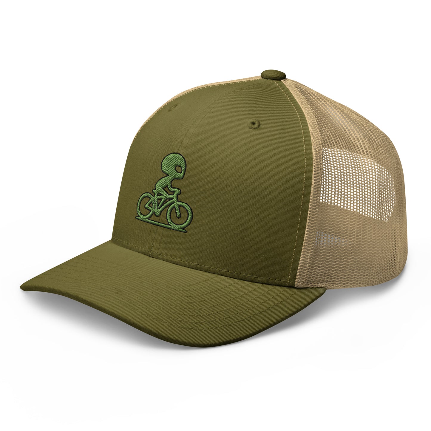 Alien and Bike Embroidered Trucker Hat