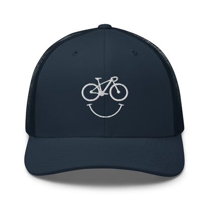 Happy Race Bike Embroidered Trucker Hat