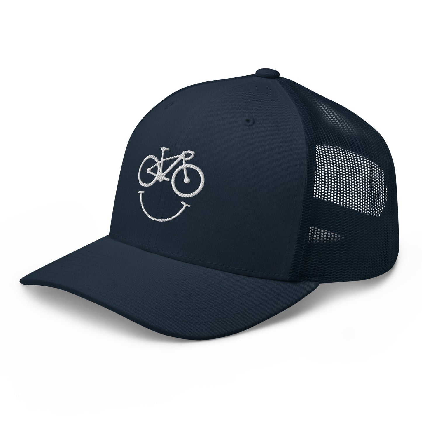 Happy Race Bike Embroidered Trucker Hat