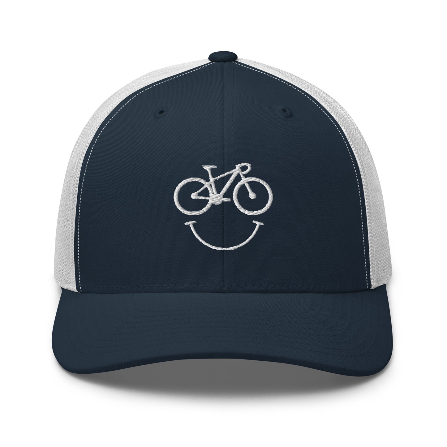 Happy Race Bike Embroidered Trucker Hat