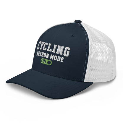 Cycling Season Mode ON Embroidered Trucker Hat