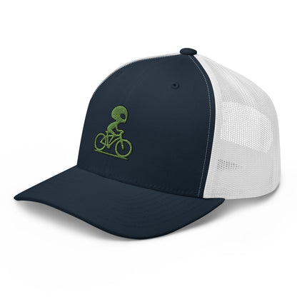 Alien and Bike Embroidered Trucker Hat