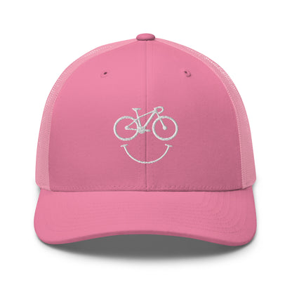 Happy Race Bike Embroidered Trucker Hat