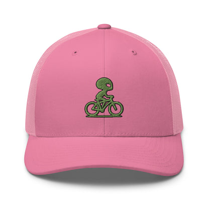 Alien and Bike Embroidered Trucker Hat