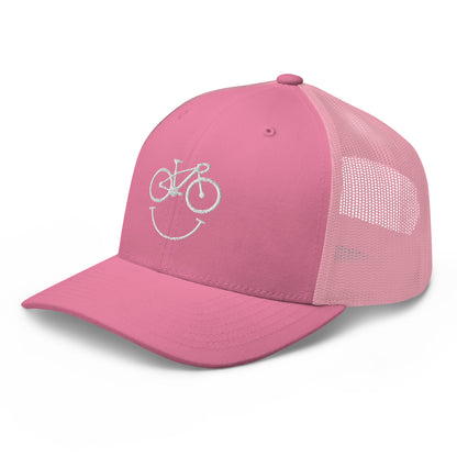 Happy Race Bike Embroidered Trucker Hat