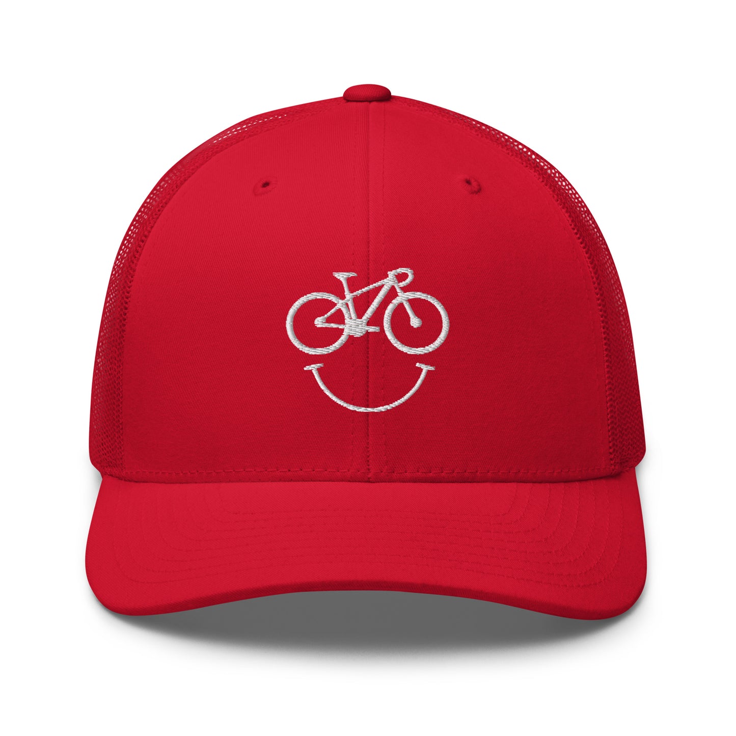 Happy Race Bike Embroidered Trucker Hat