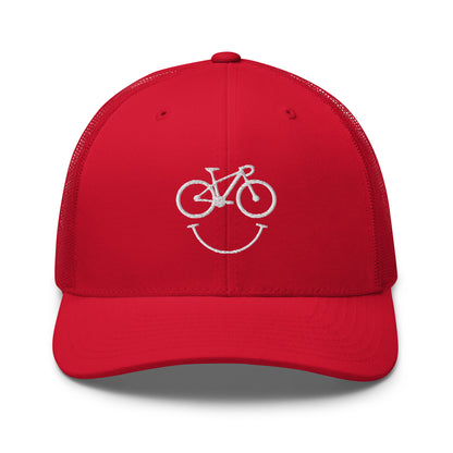 Happy Race Bike Embroidered Trucker Hat