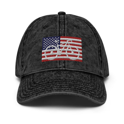 Bike American Flag Vintage Cotton Twill Hat