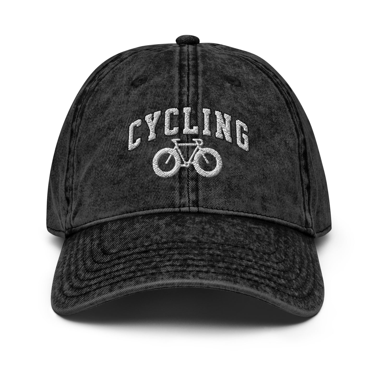 Cycling text and Bike Vintage Cotton Twill Hat