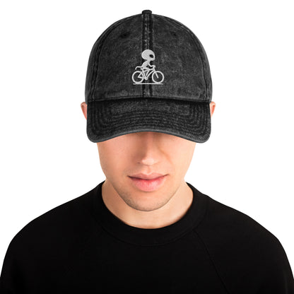 Alien and bike Vintage Cotton Twill Hat