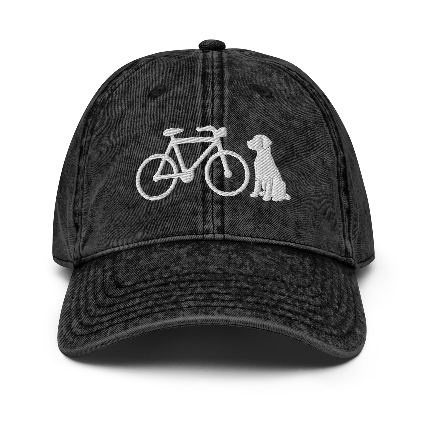 Dog and Bicycle Vintage Cotton Twill Hat