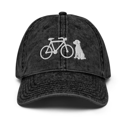 Dog and Bicycle Vintage Cotton Twill Hat