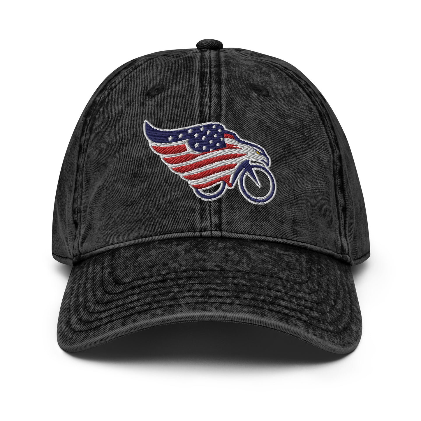 Eagle American Flag and Bike Cotton Twill Hat