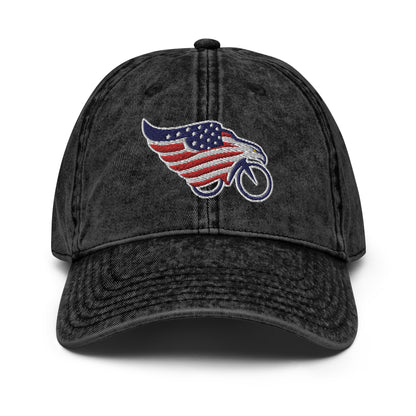 Eagle American Flag and Bike Cotton Twill Hat