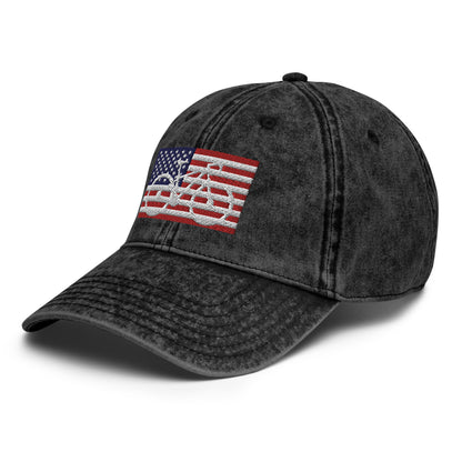 Bike American Flag Vintage Cotton Twill Hat