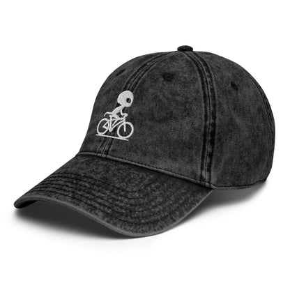 Alien and bike Vintage Cotton Twill Hat