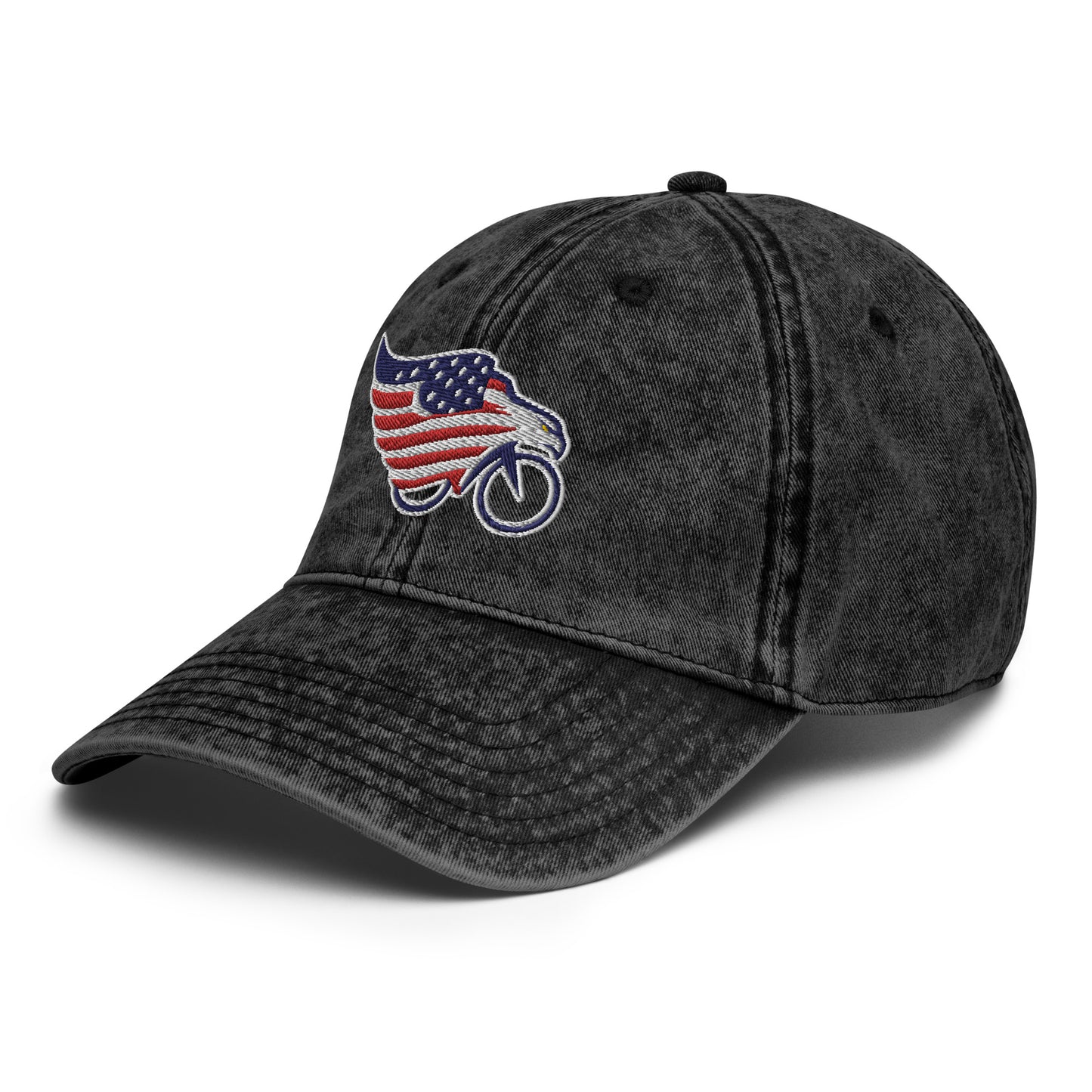 Eagle American Flag and Bike Cotton Twill Hat