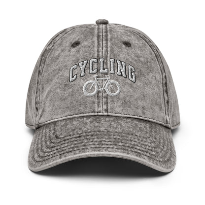 Cycling text and Bike Vintage Cotton Twill Hat